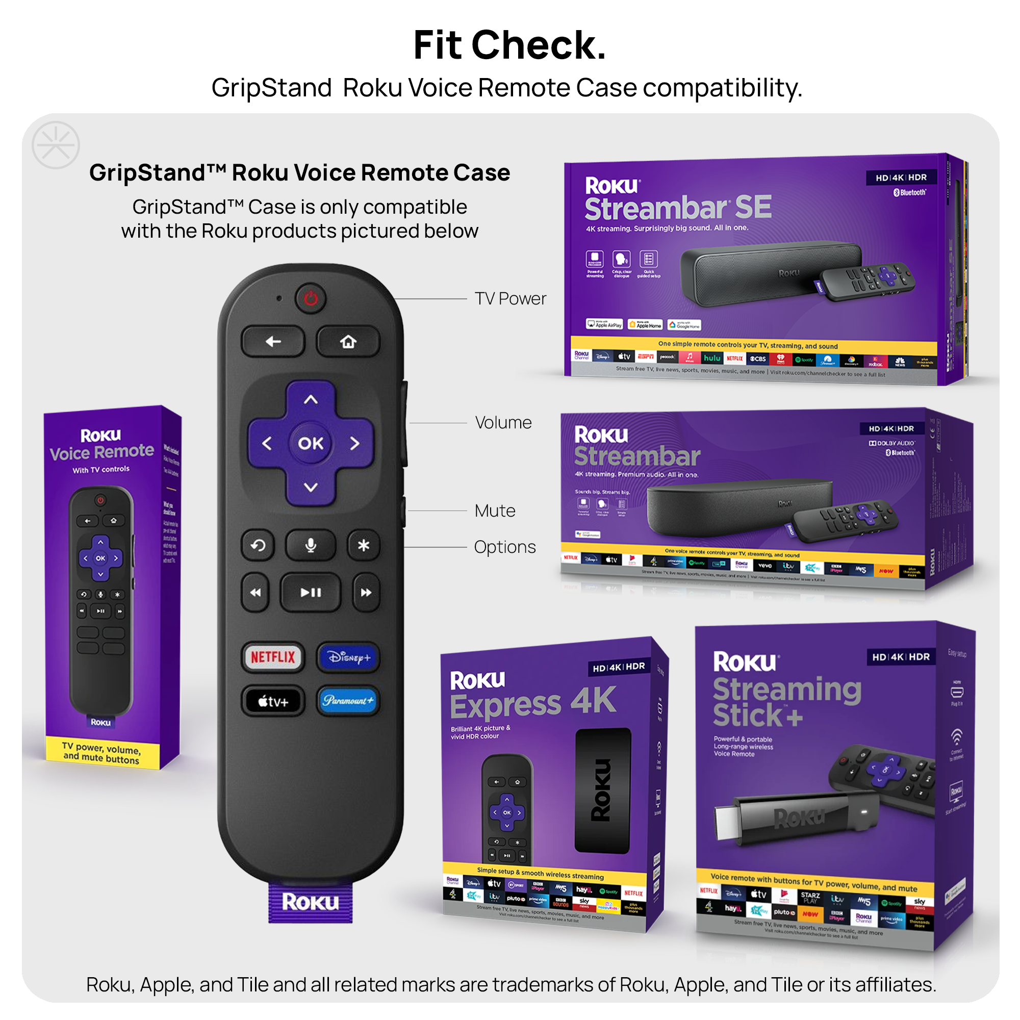 GripStand™ Roku Voice Remote Case